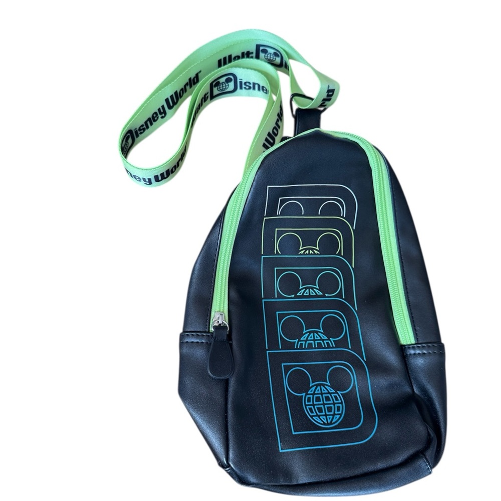 Disney Parks Black and Green Sling Crossbldy Bag
